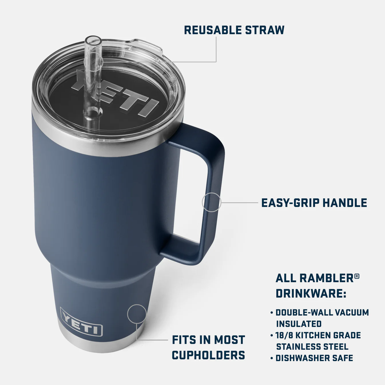 YETI Rambler 42oz Straw Mug White