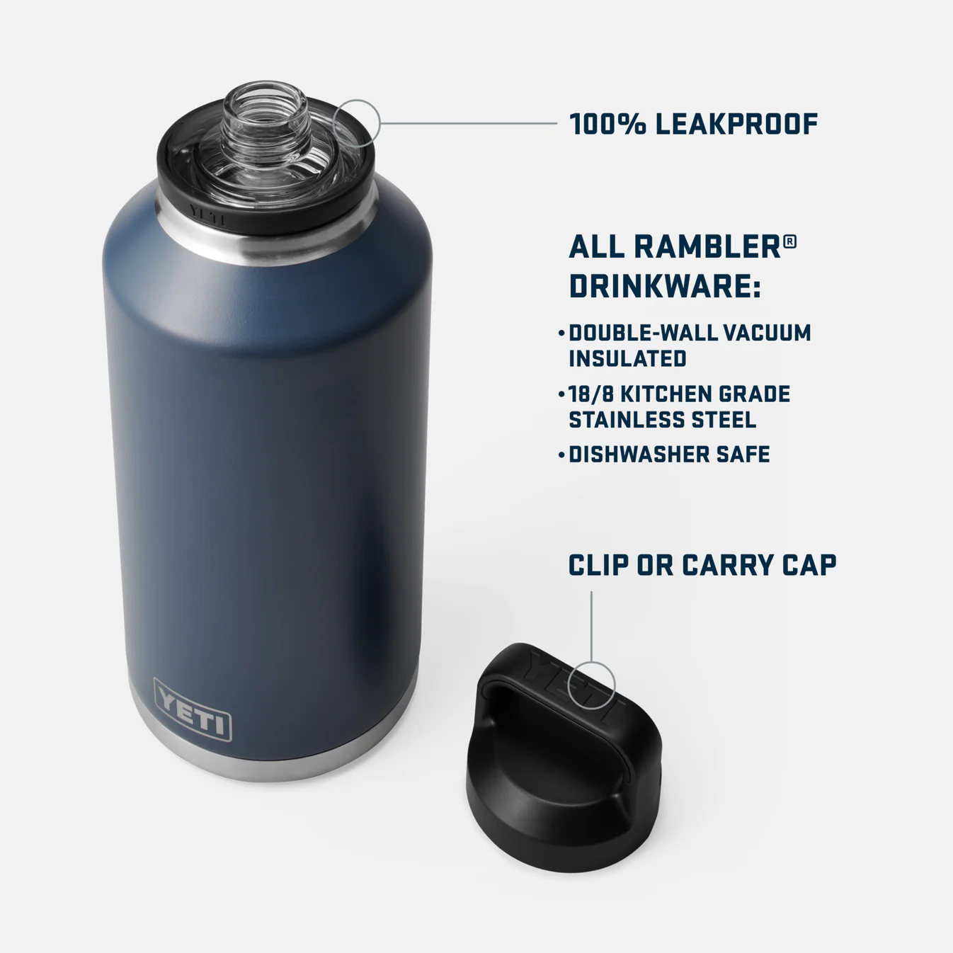 YETI Rambler 64oz Bottle With Chug Cap Black